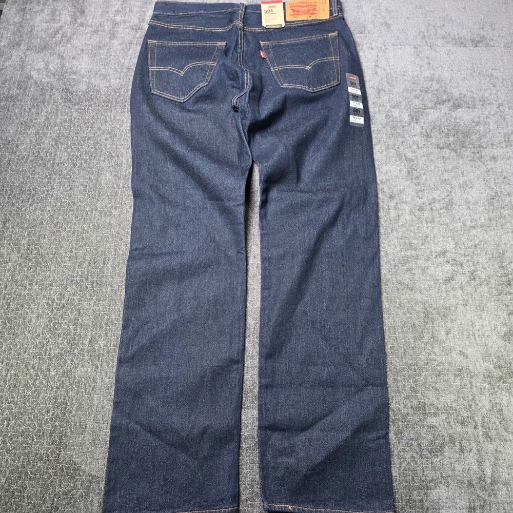 Levi's 501 XX Jeans Mens 34x32 Dark Wash Regular Straight Button Fly Stretch NWT